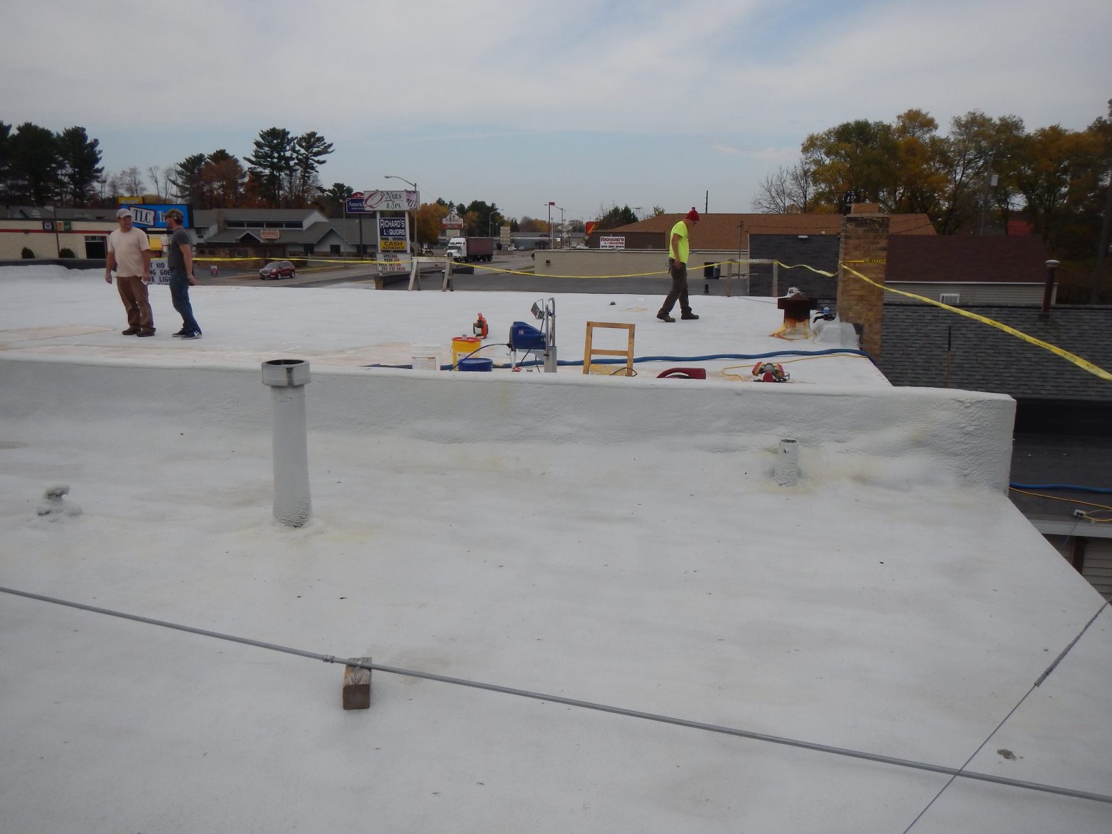 Coated commercial metal roof